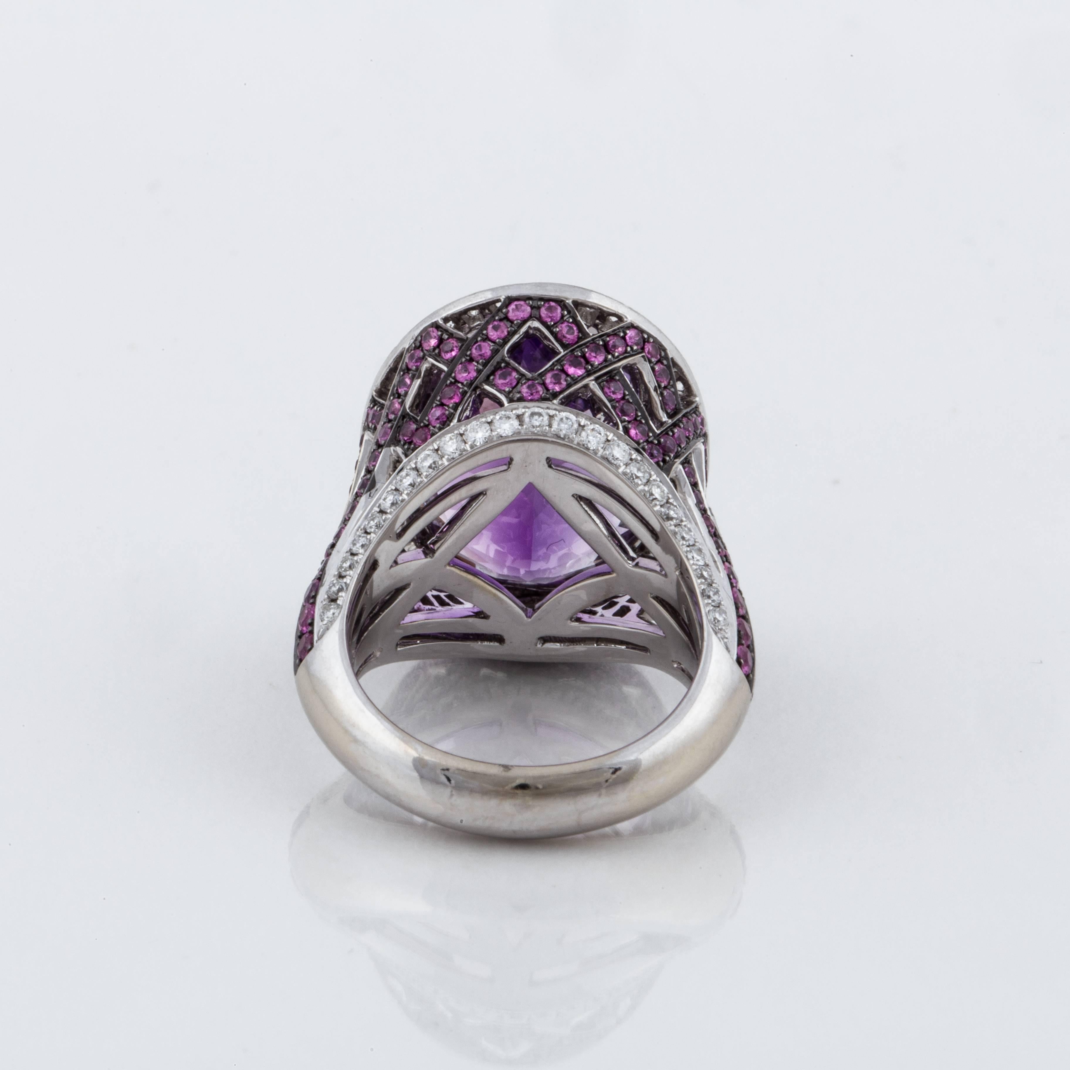 sapphire amethyst diamond ring