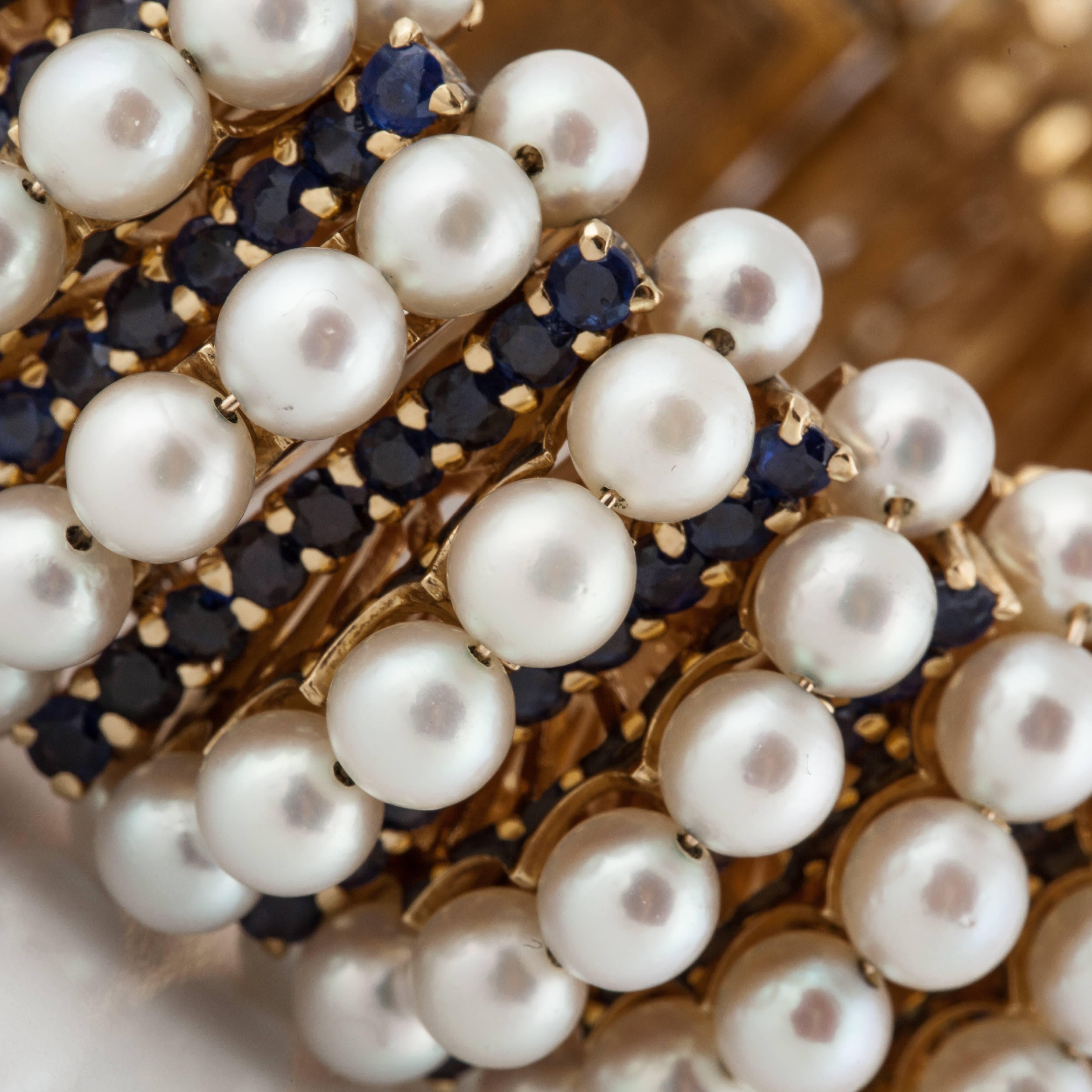 pearl and sapphire bracelet