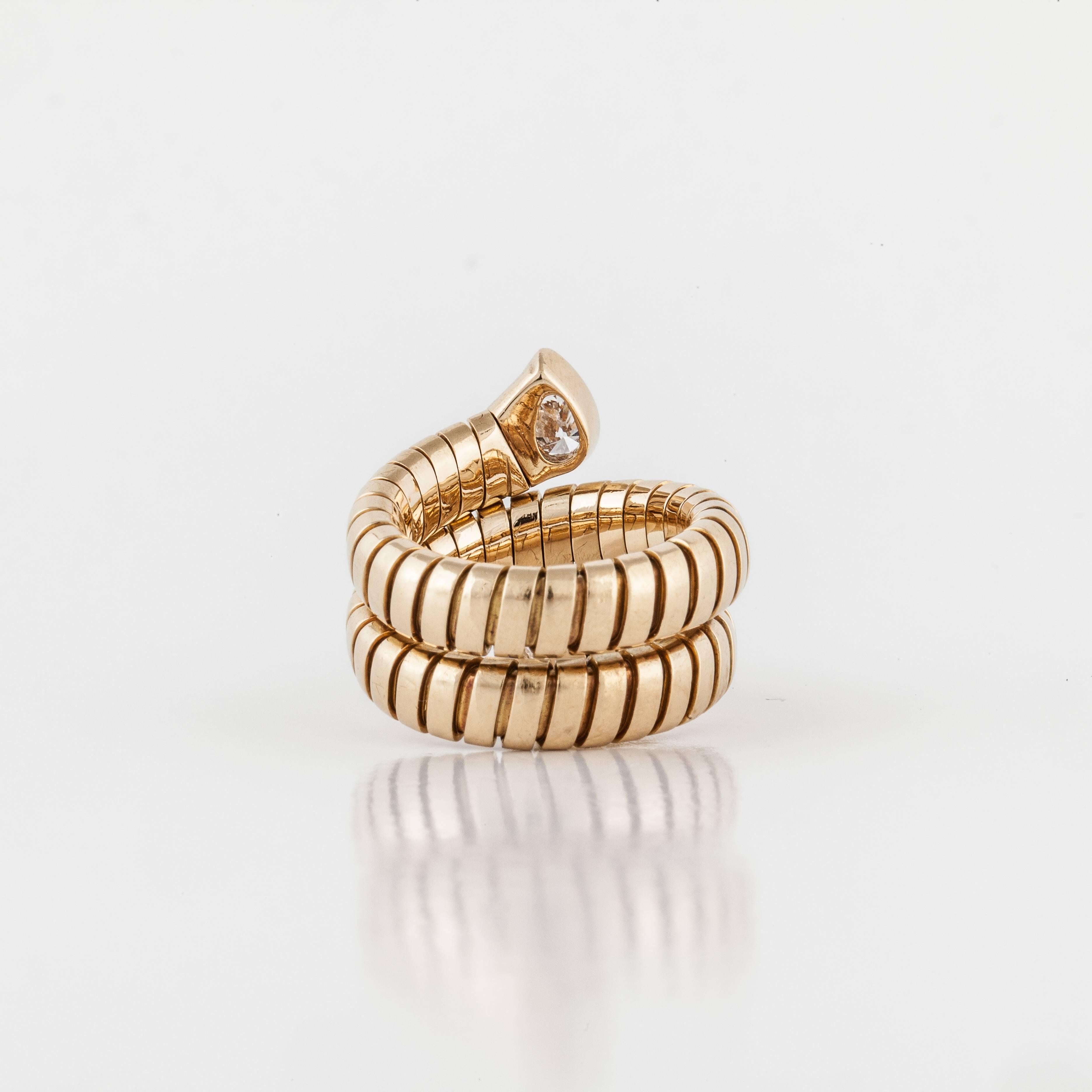Bulgari Serpenti Tubogas Snake Coil Ring In Excellent Condition In Houston, TX