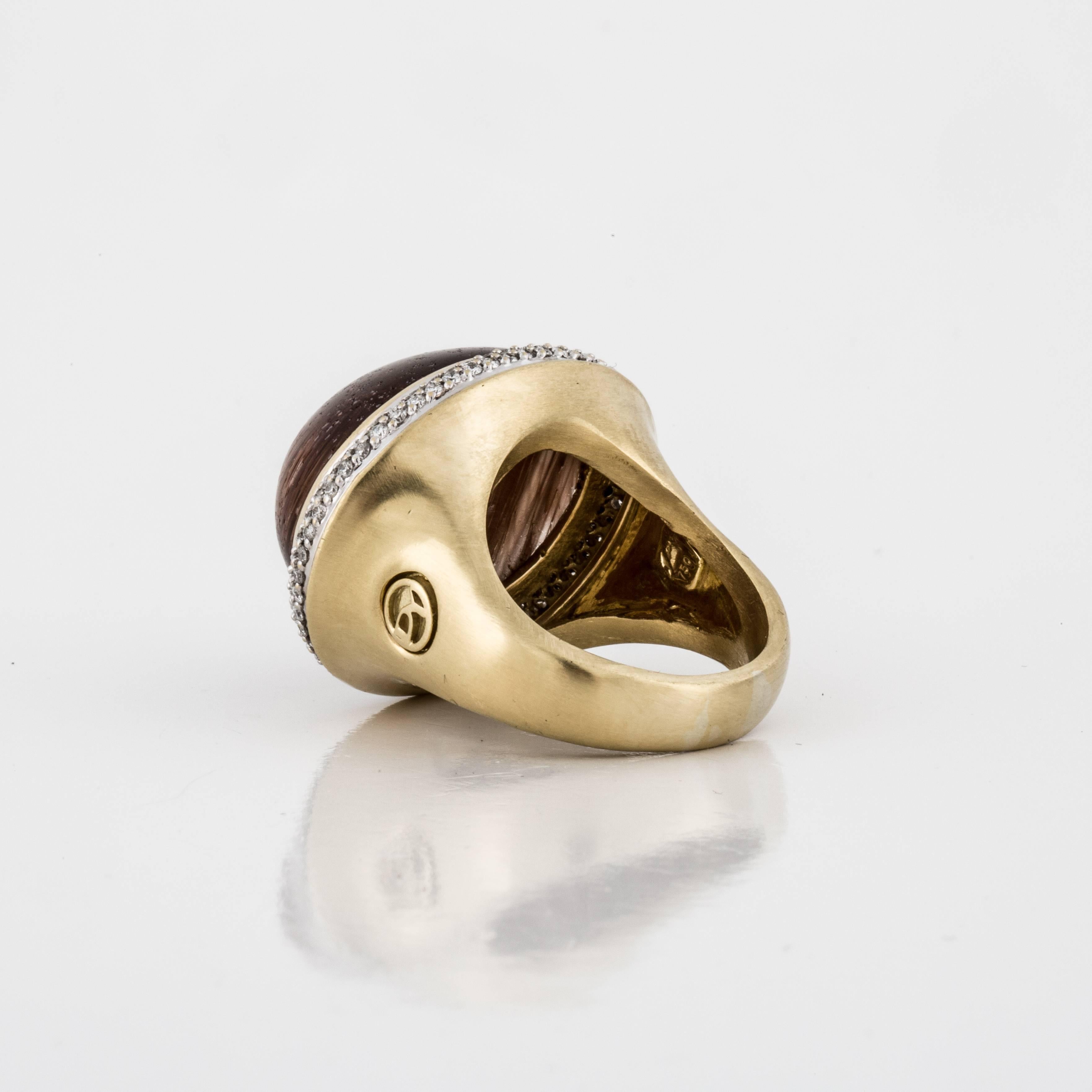 David Yurman Rutilquarz- und Diamantring aus 18 Karat Gold im Zustand „Gut“ in Houston, TX