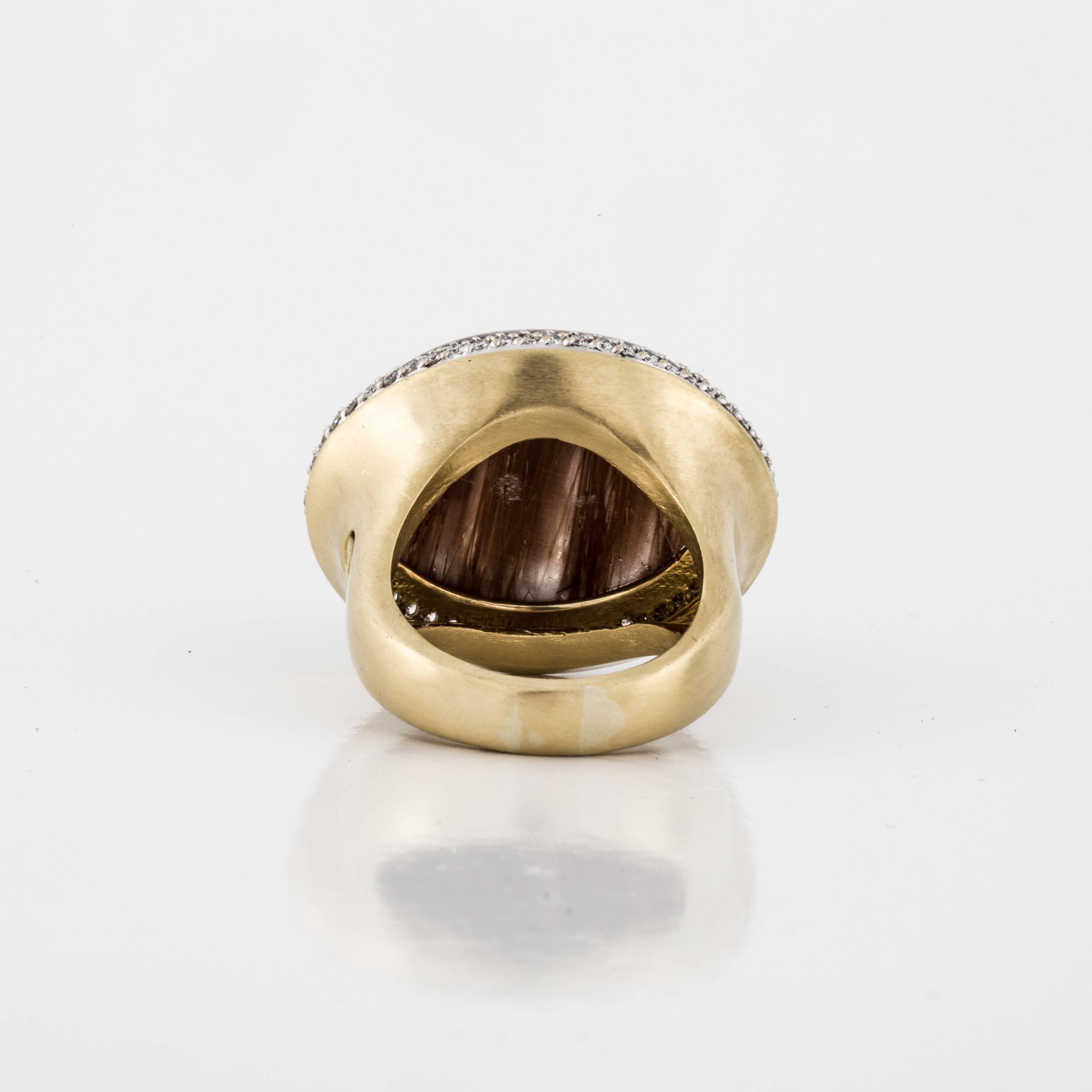 David Yurman Rutilquarz- und Diamantring aus 18 Karat Gold Damen