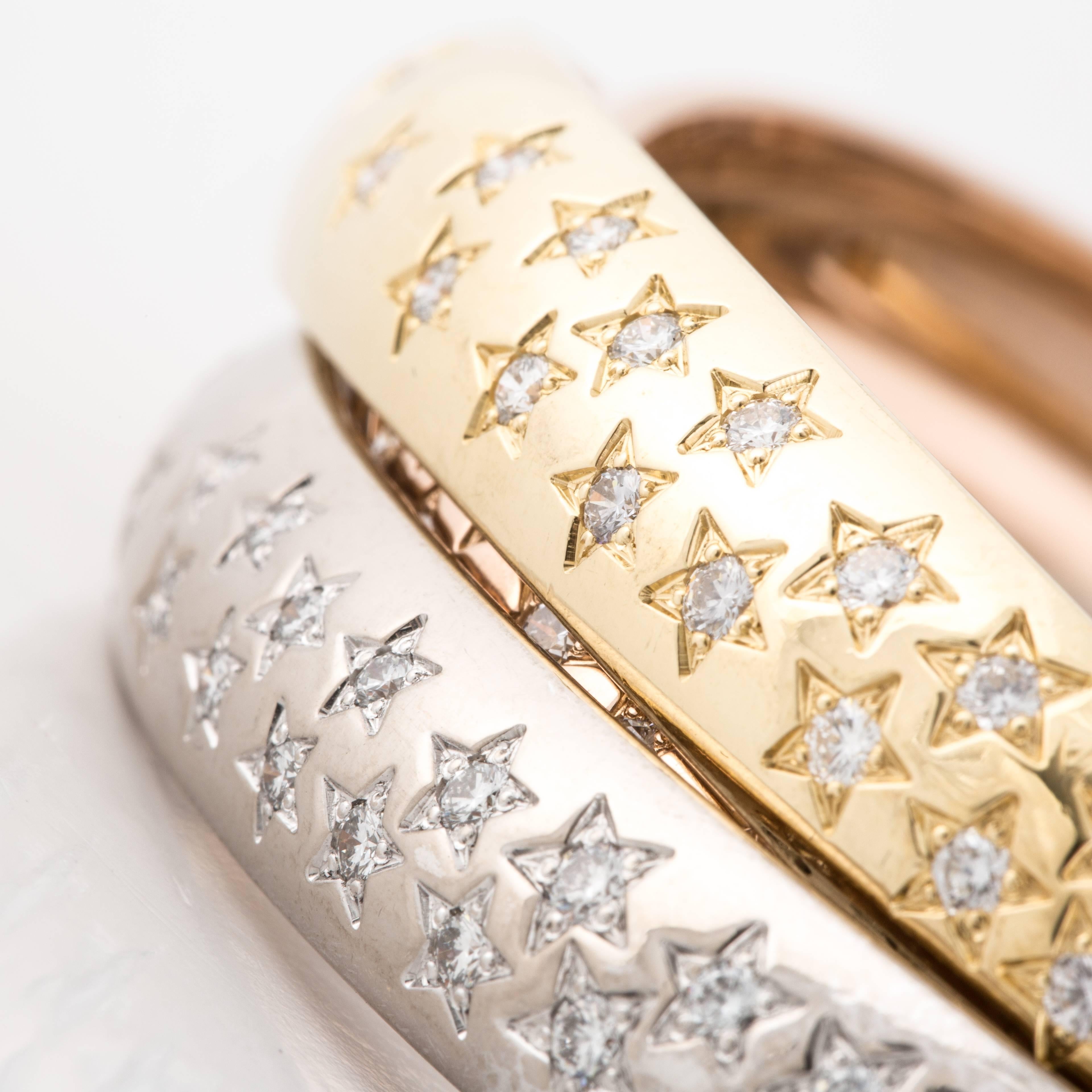 Taille ronde Cartier Bracelet jonc Trinity du 100e anniversaire avec diamants en vente