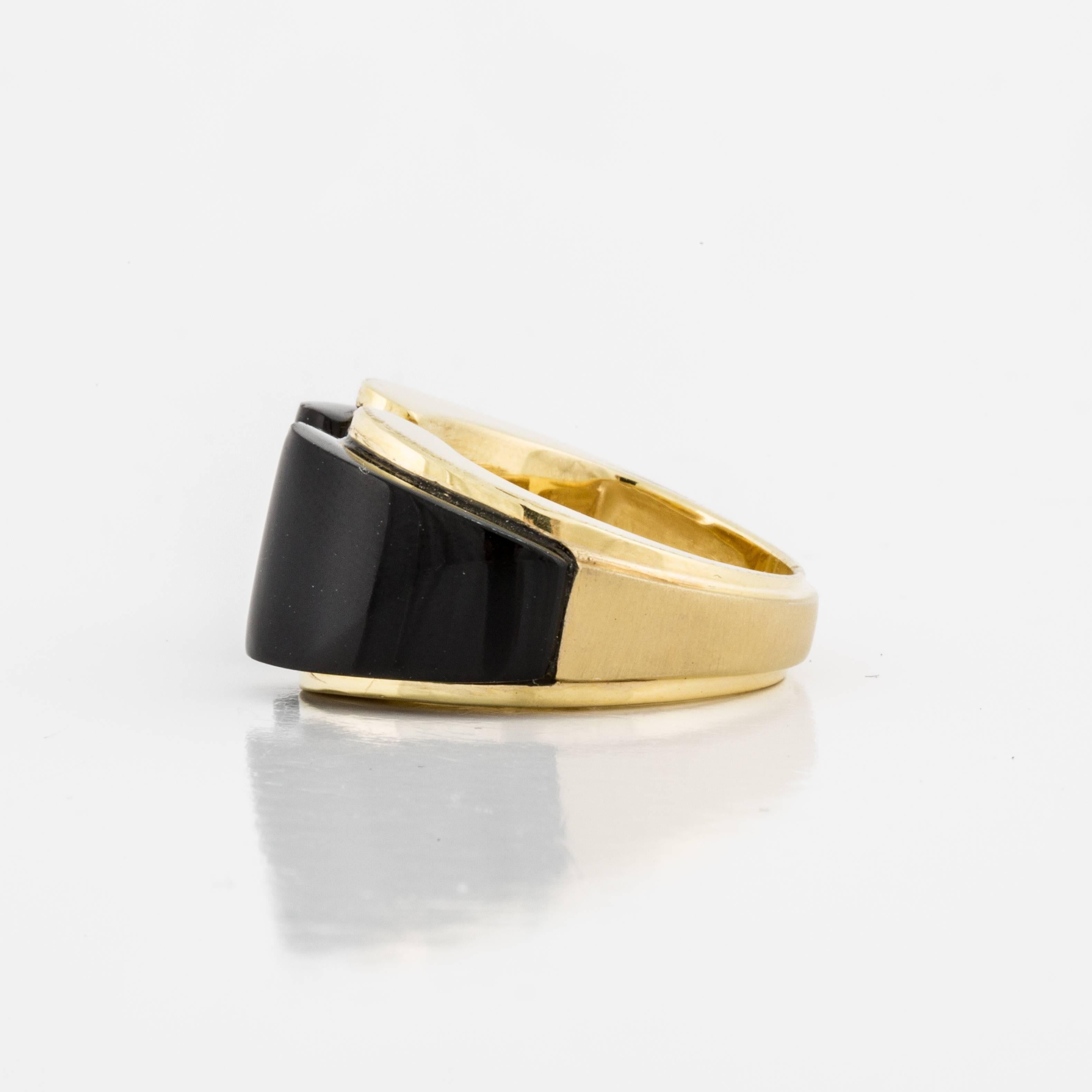 Mixed Cut Mazza Onyx Ring in 14K Gold