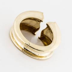 Estate Wide Hinged Bangle Bracelet in 18K Gold