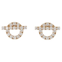 Hermès 18K Rose Gold Diamond Stud Earrings, 0.92 Carats, Circa 2020
