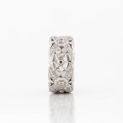 Wide Floral Diamond Band