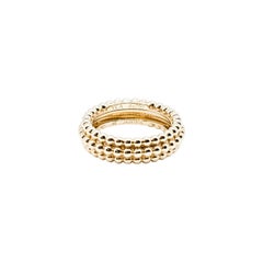 Van Cleef & Arpels 18K Gold Perlee 3 Row Ring, Size 48