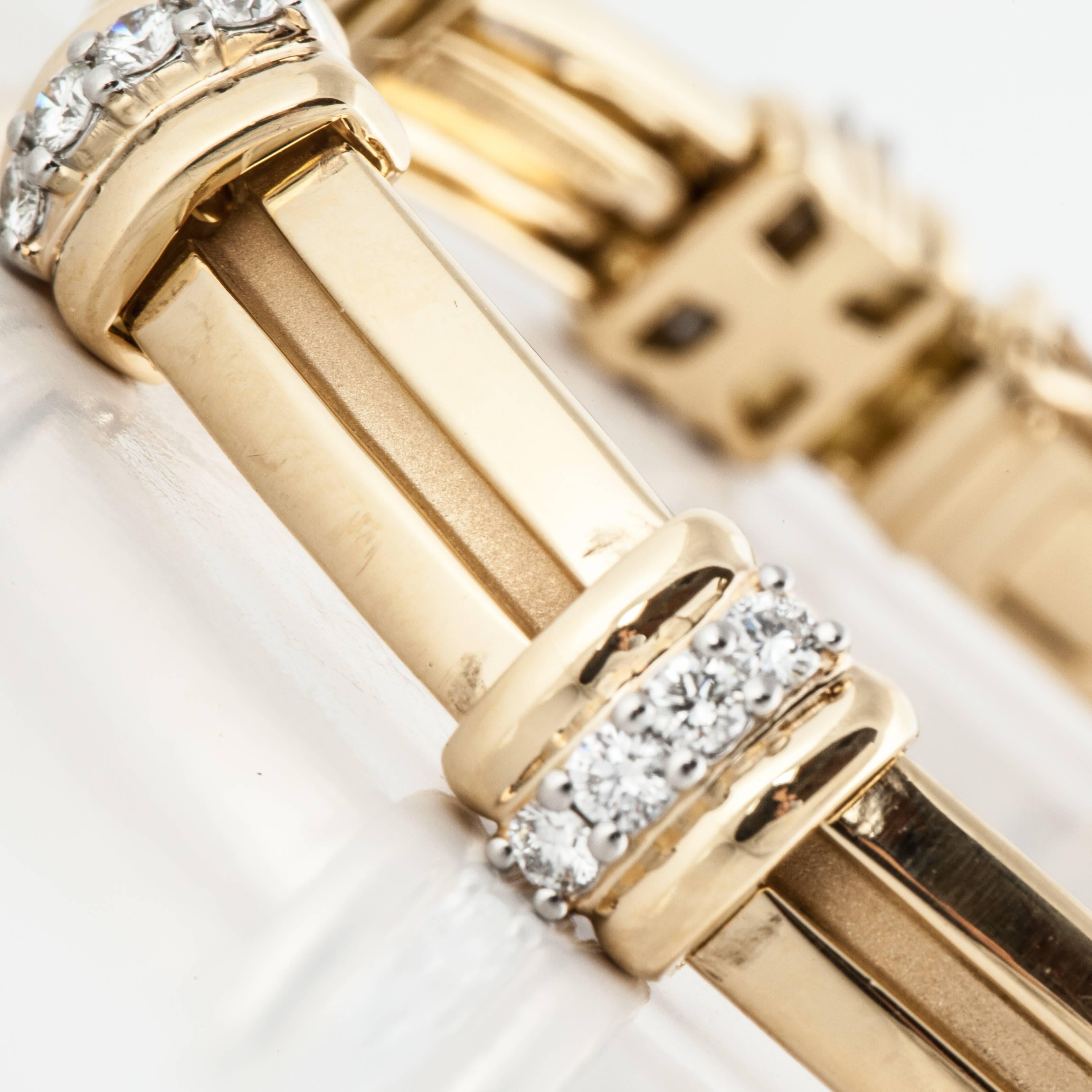 Round Cut Tiffany & Co. 18K Yellow Gold Diamond Bracelet