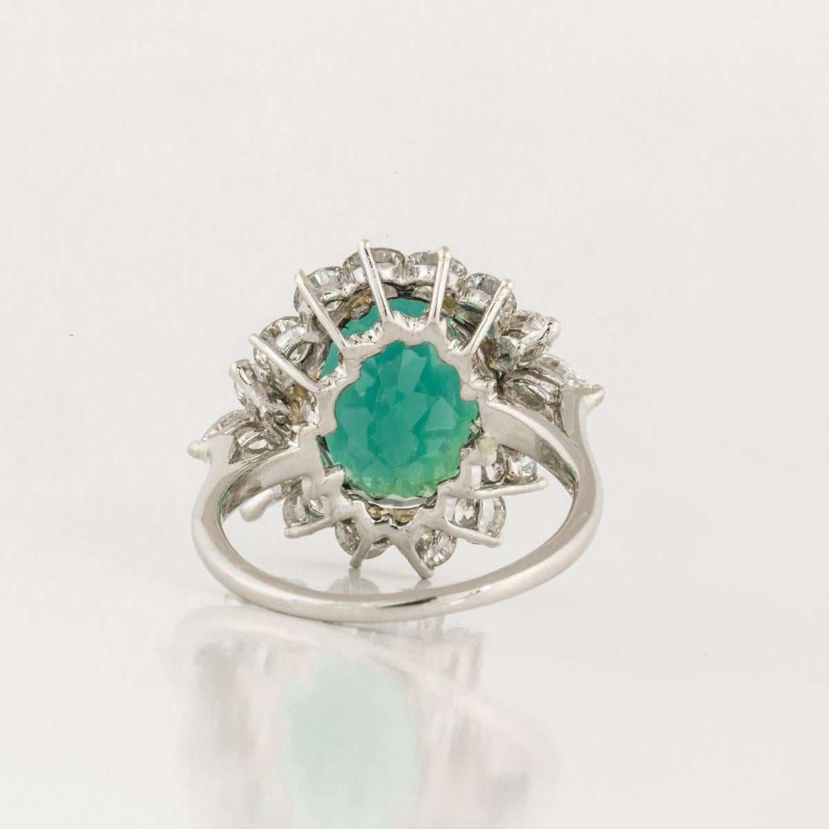 Women's or Men's Green Tourmaline Diamond Ring