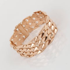 Retro 18K Rose Gold Arrow Link Bracelet