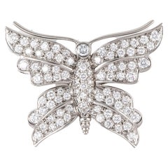 Retro Tiffany & Co. Diamond Butterfly Pin in Platinum