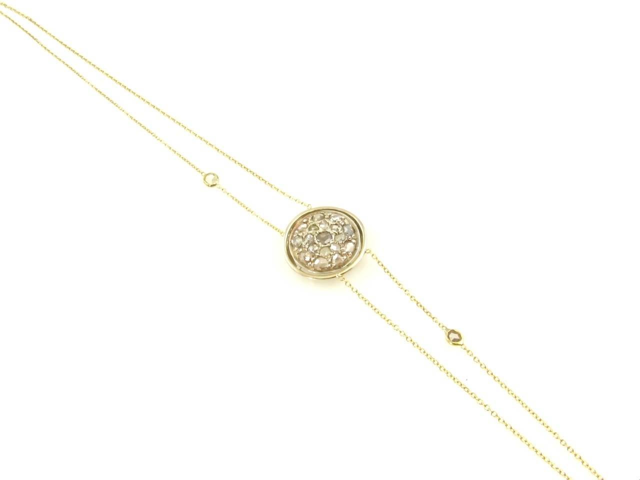 Contemporary Renee Lewis Rose Cut Diamond Gold Pendant Necklace