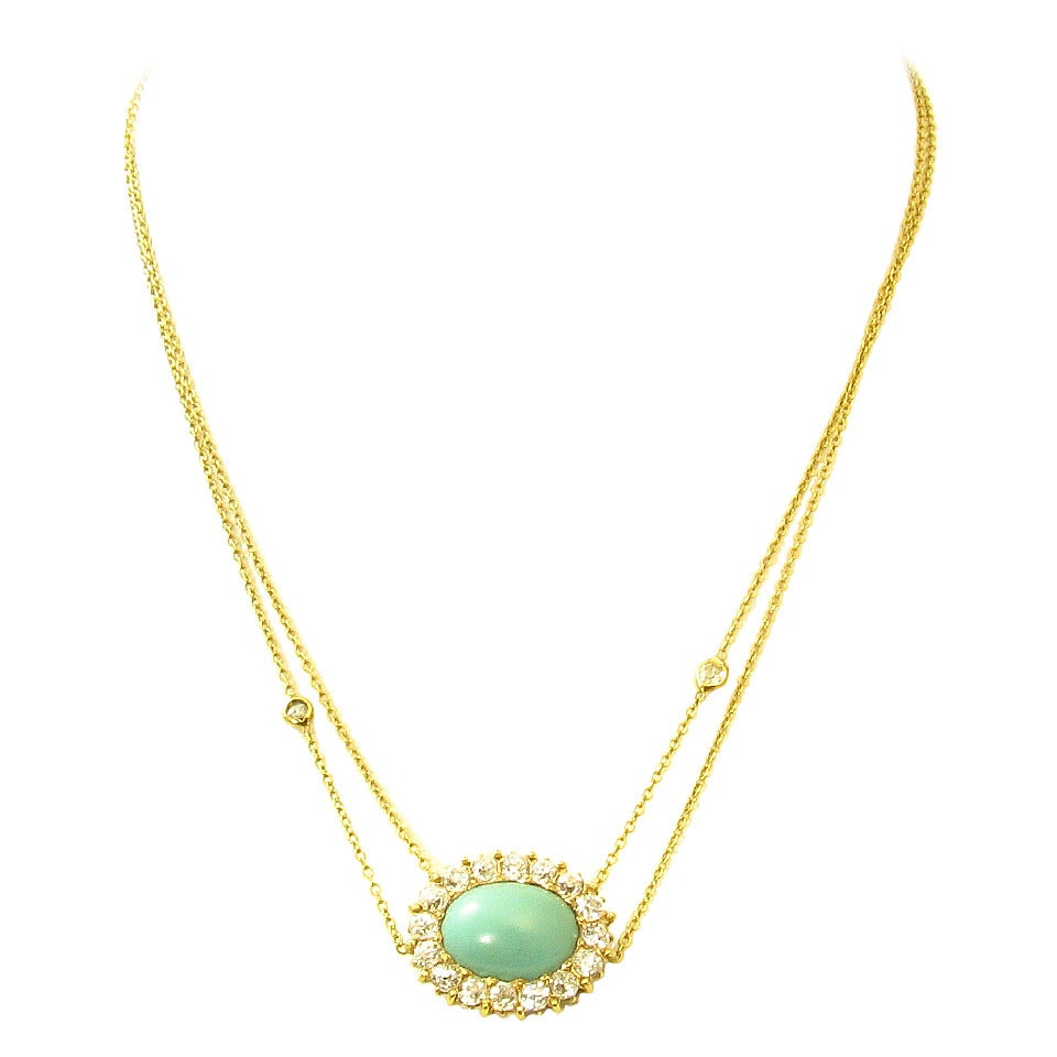 Renee Lewis Turquoise Diamond Necklace
