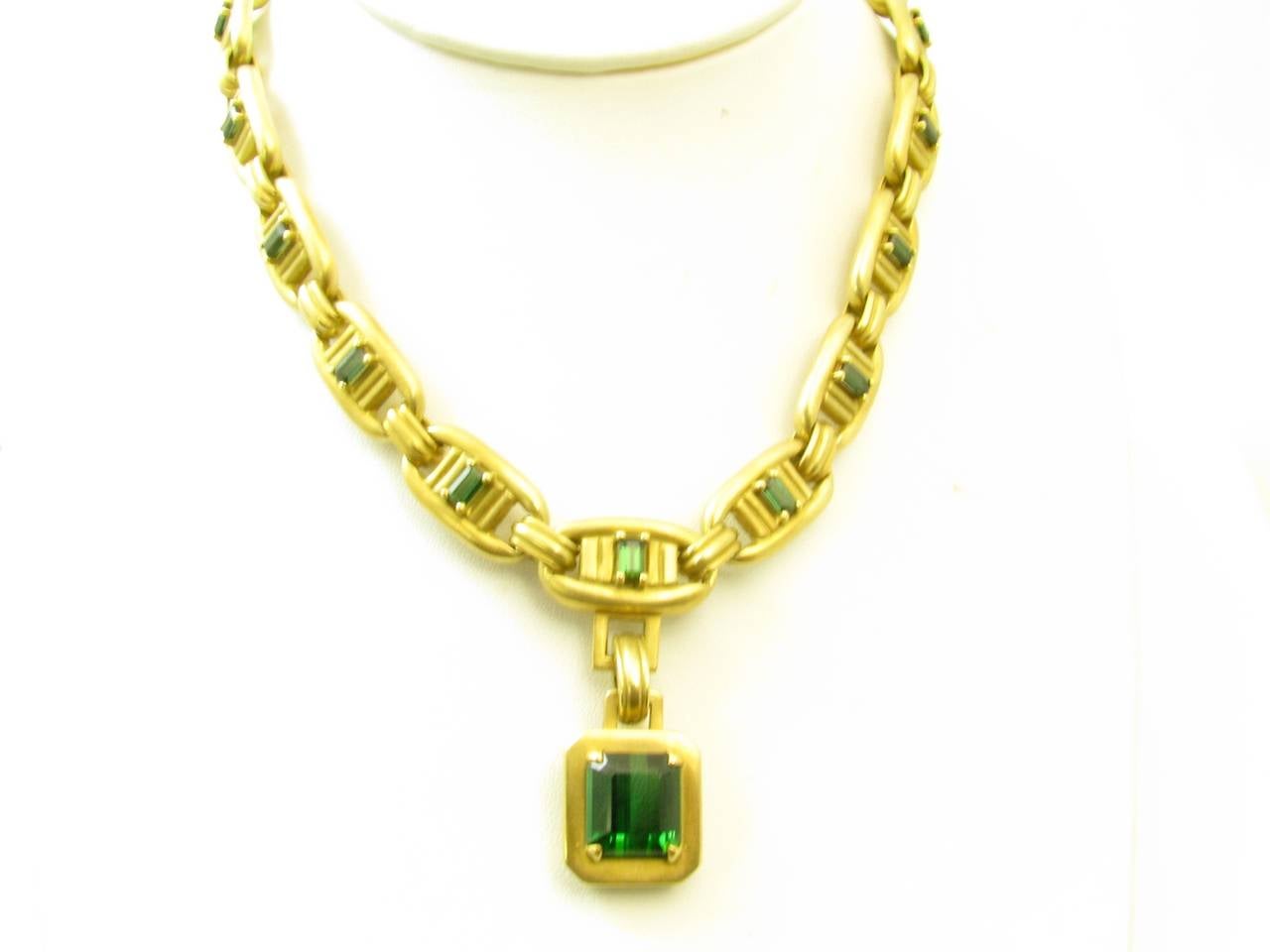 Kieselstein-Cord Green Tourmaline Gold Necklace 1