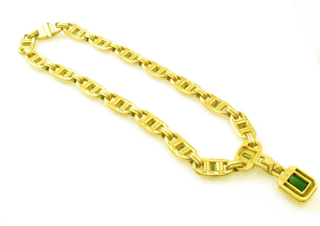 Women's Kieselstein-Cord Green Tourmaline Gold Necklace