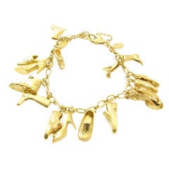 Tracey Zabar Gold Shoe Charm Bracelet.