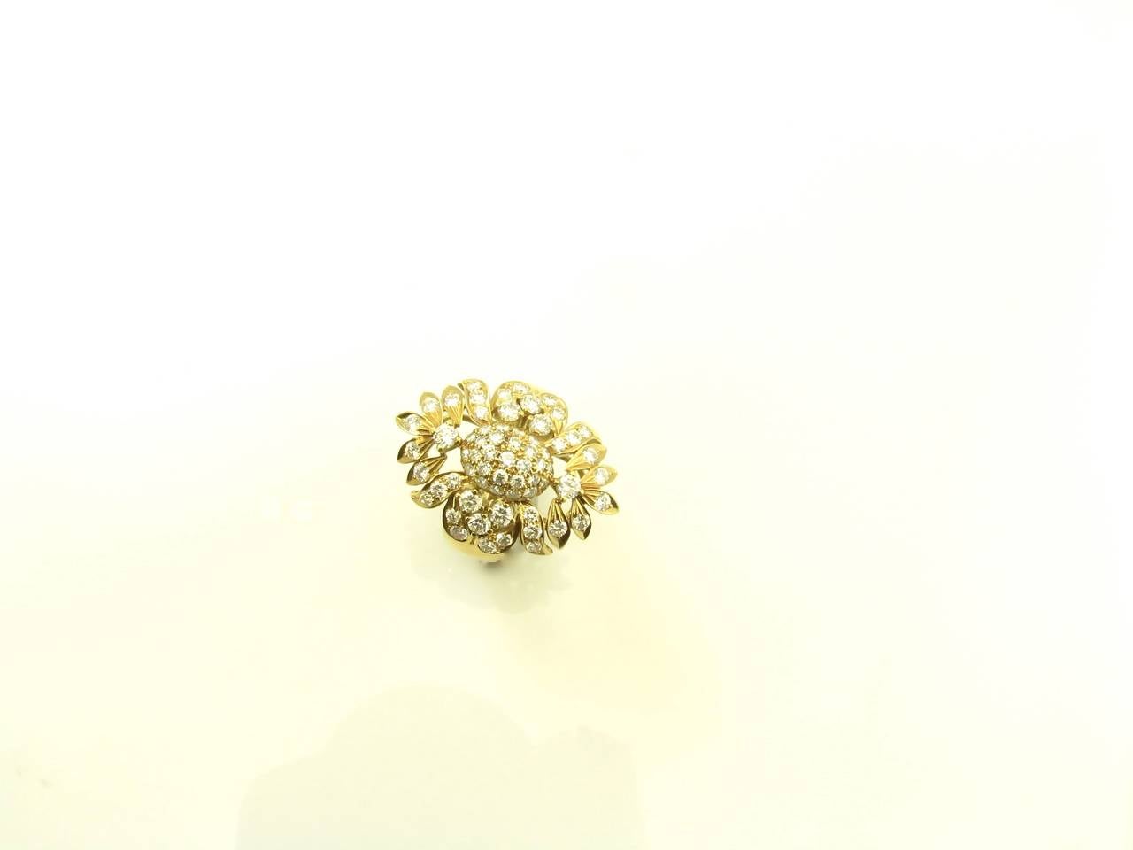 Chic Diamond Gold Cocktail Ring 1