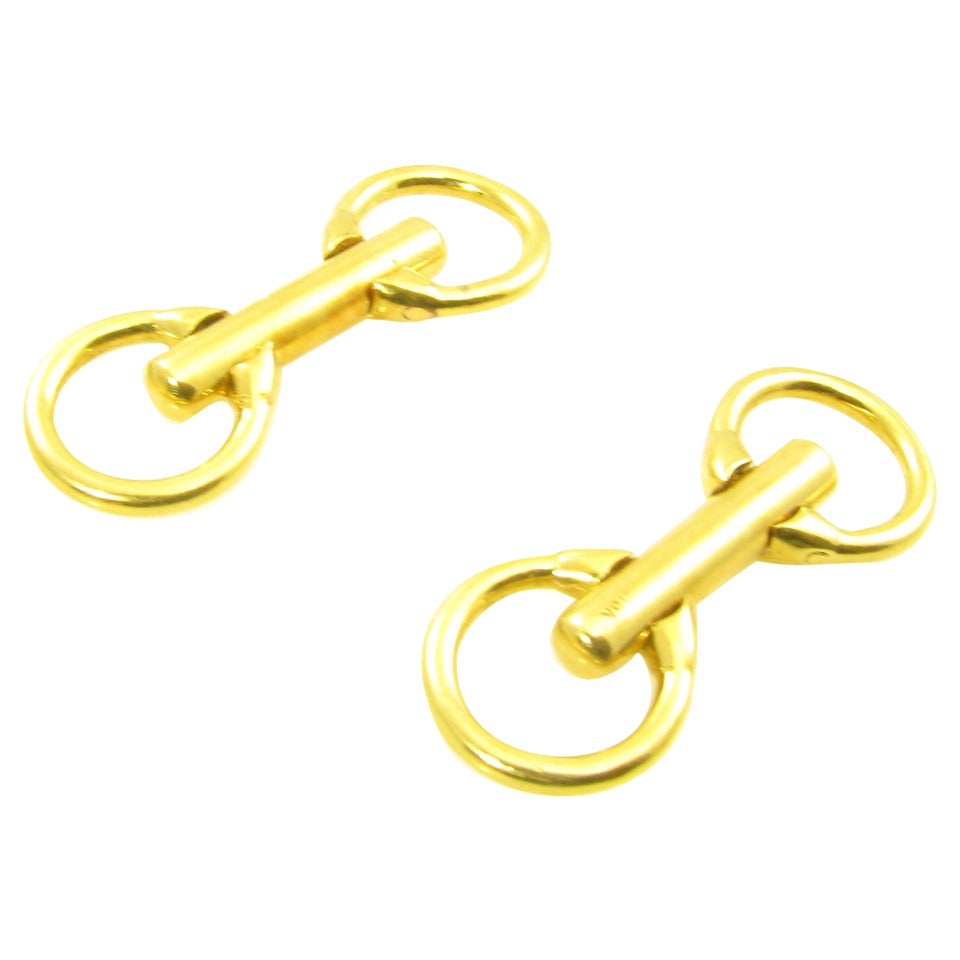 Gold Double Ring Style Cufflinks