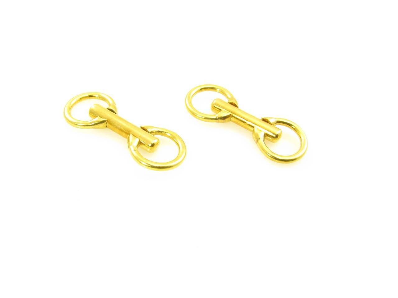 Women's Gold Double Ring Style Cufflinks