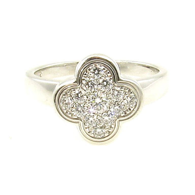 Van Cleef & Arpels Diamond Gold Alhambra Ring
