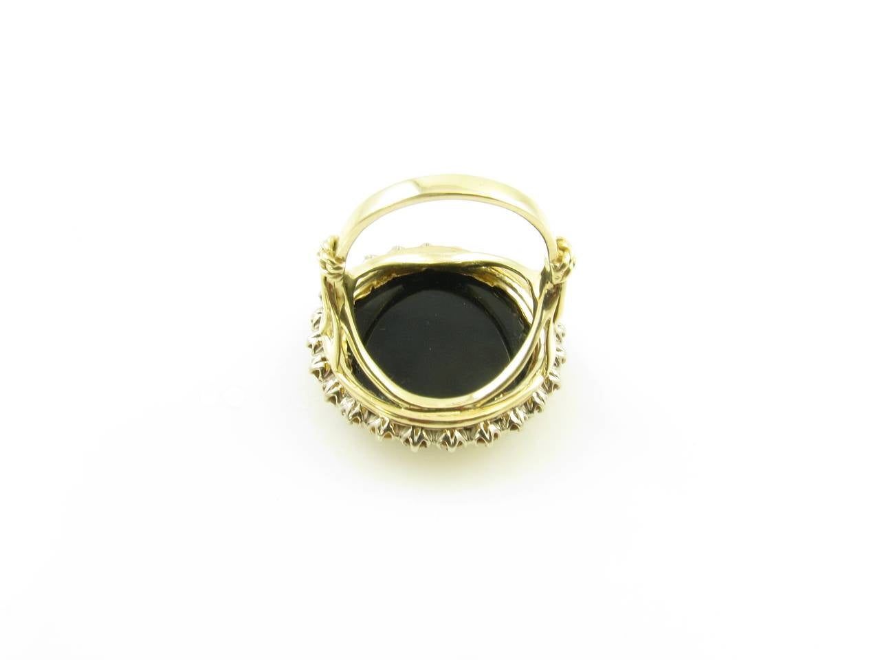 Women's A Gorgeous Antique Micromosaic Ring Set with Faceted Citrines