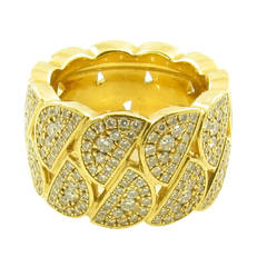 Cartier Pave Diamond Band Ring Set in Yellow Gold