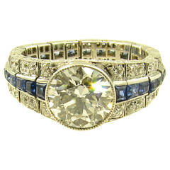 Tiffany & Co. Art Deco Sapphire Diamond Platinum Ring