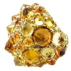 A Fabulous Citrine Gold Bombe Ring