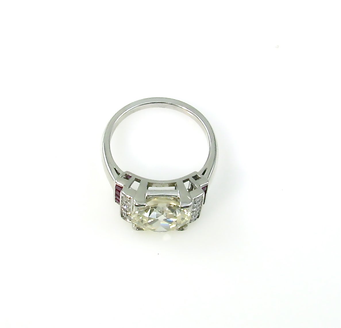 Art Deco Ruby Diamond Platinum Ring