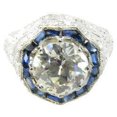 A Gorgeous Art Deco Platinum, Sapphire & Diamond Ring.