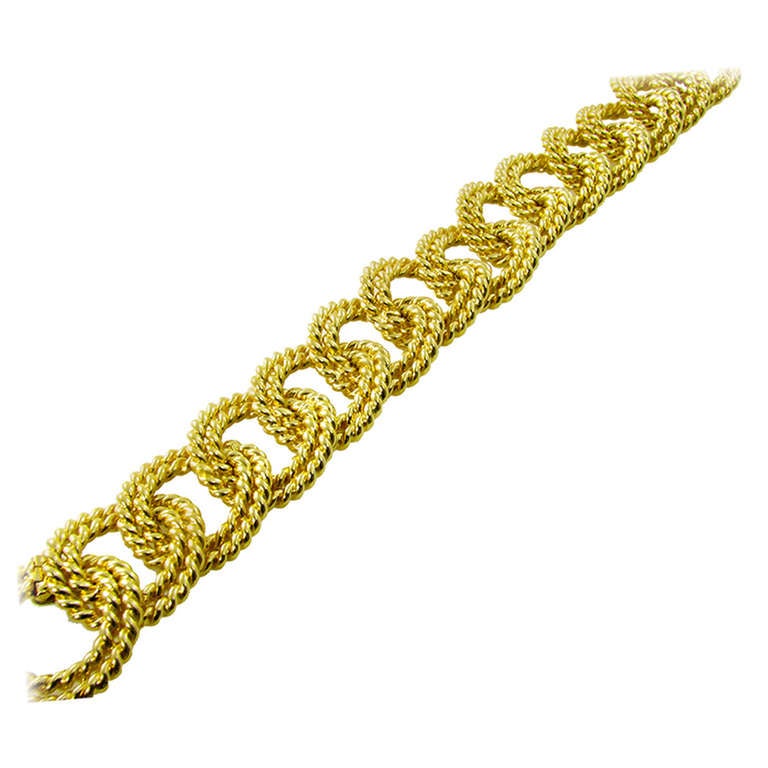 VERDURA Gold "Rope" Link Bracelet.