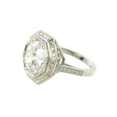 A Spectacular Edwardian Platinum and Diamond Ring.