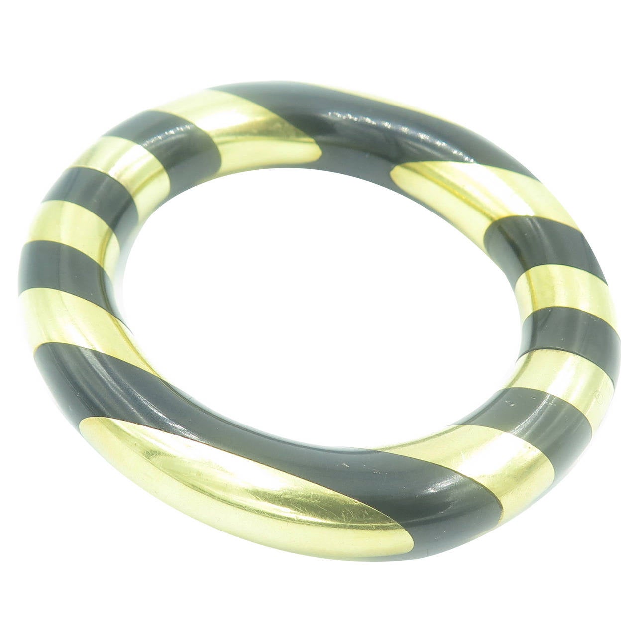 Tiffany 
Co. Black Jade Gold Bangle Bracelet