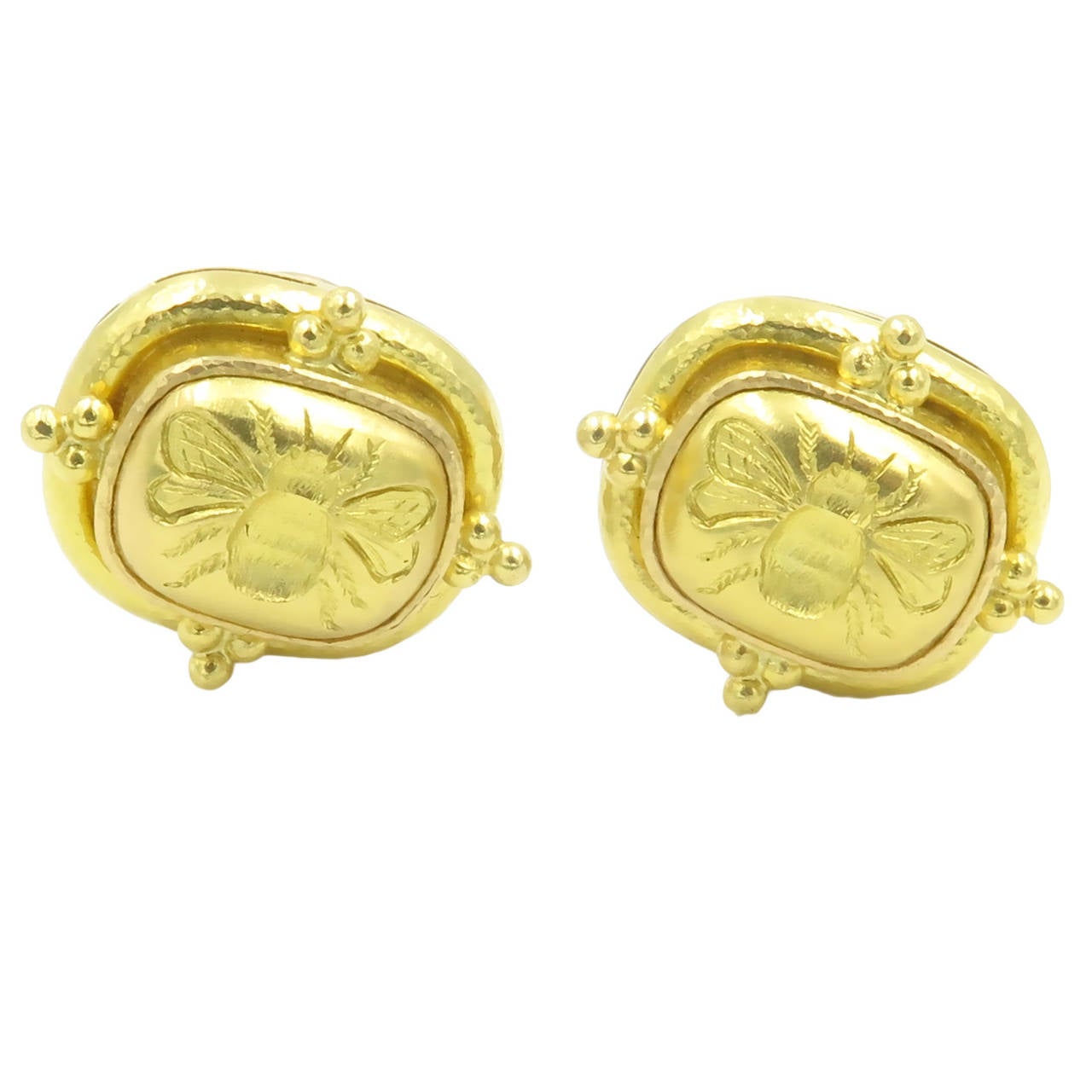 Elizabeth Locke Gold Bee Earrings at 