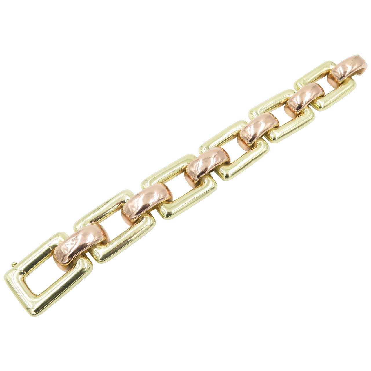 1940s Tiffany & Co. Two Color Gold Link Bracelet