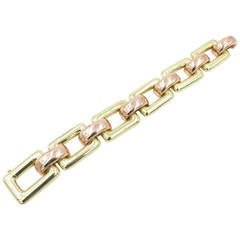 1940s Tiffany & Co. Two Color Gold Link Bracelet