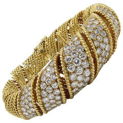 Bracelet à maillons en or avec diamants Sterle Paris