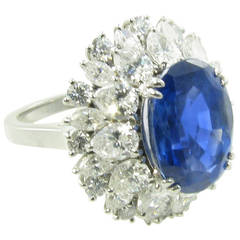 A Gorgeous Sapphire and Diamond Cocktail Ring set in Platinum.