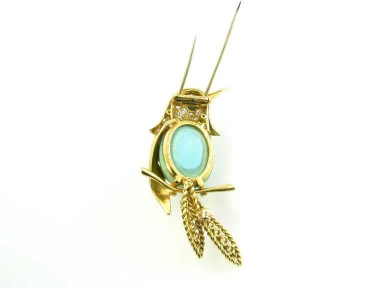  Van Cleef & Arpels Broche oiseau en or et diamant turquoise Pour femmes 