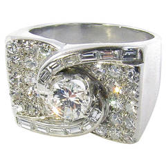 Fabulous 1940's Platinum and Diamond Ring