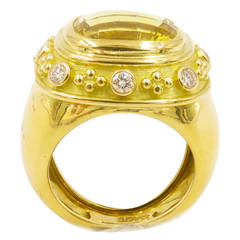 Elizabeth Gage Golden Beryl Diamond "Charlemagne" Ring