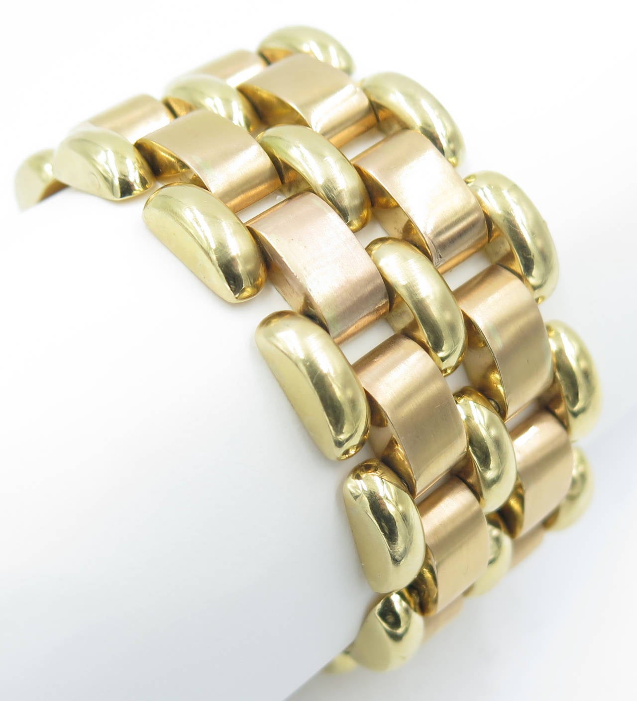 Two Color Gold Link Bracelet 1