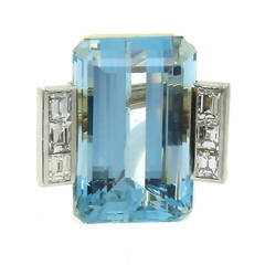A Fabulous Aquamarine Diamond Ring