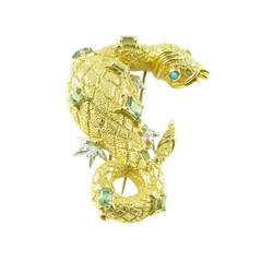 Tiffany & Co. Schlumberger Tourmaline Turquoise Diamond Brooch