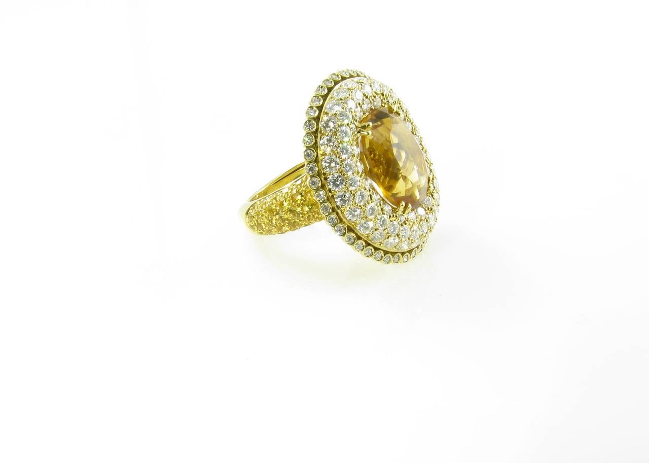 Women's Valente Milano Citrine Yellow Sapphire Diamond Ring