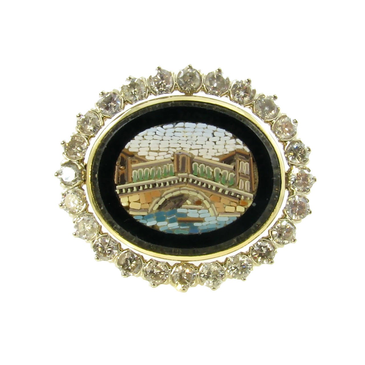 A Gorgeous Antique Micromosaic Diamond Gold Ring