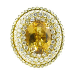 Valente Milano Citrine Yellow Sapphire Diamond Ring