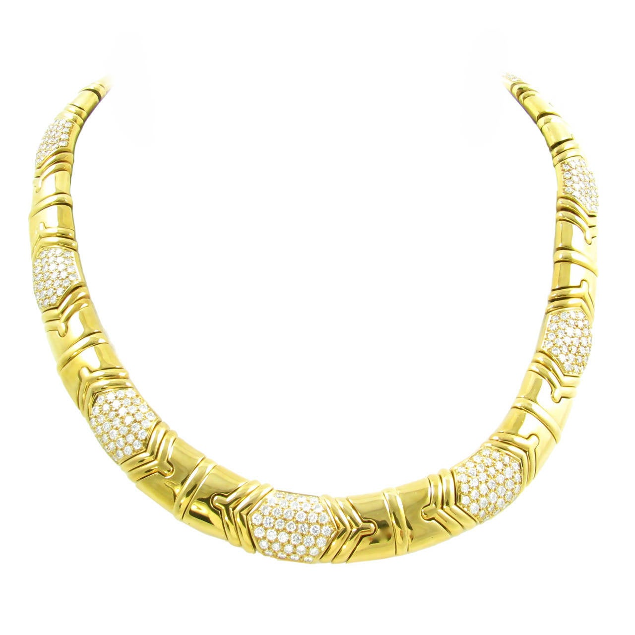 BULGARI Gold and Diamond Necklace.