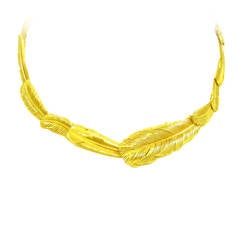 Angela Cummings Gold Feather Necklace