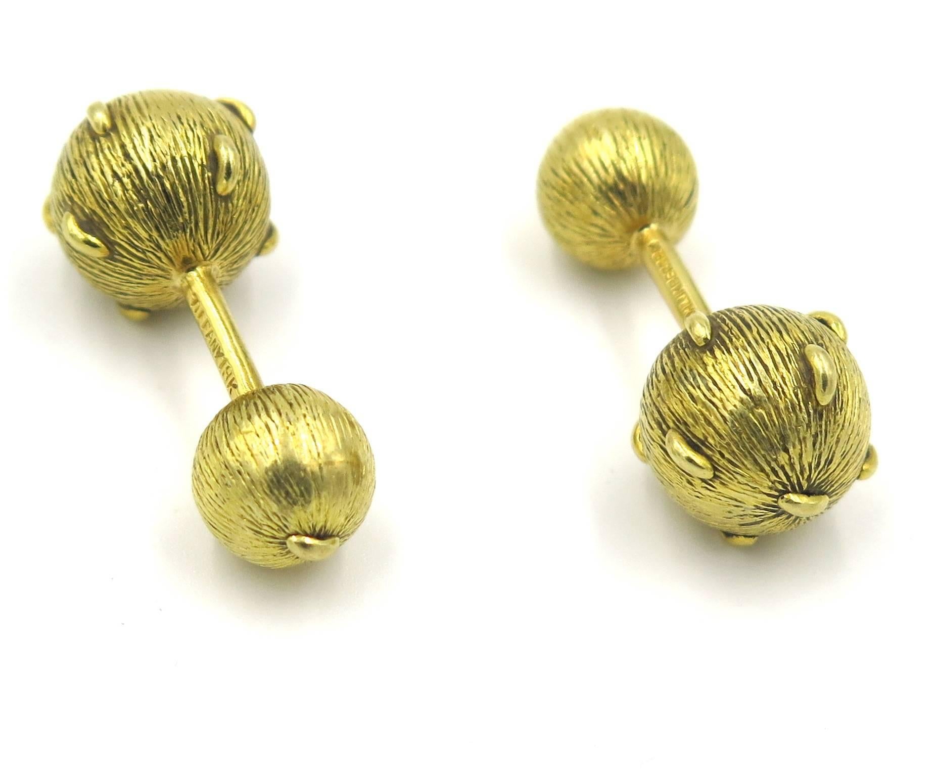 Tiffany & Co. Schlumberger Gold Sphere Cufflinks 1